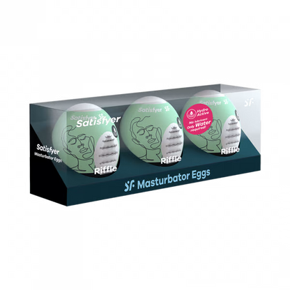 Masturbator Egg 3er Set (Riffle) Light Green